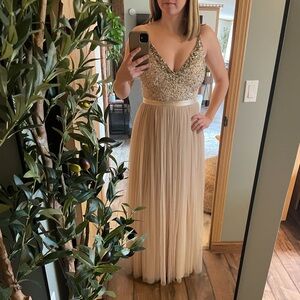 Elegant Cream Evening Gown